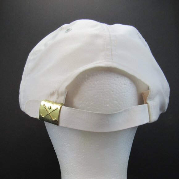 First Macon Bank & Trust Logo Men's White Wide Brim Adj Strap Back Cap Hat - Picture 6 of 8